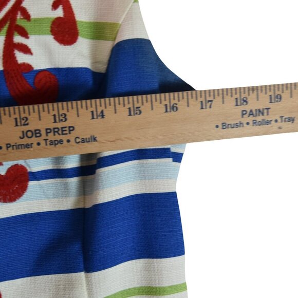 Anthropologie Tabitha Striped Embroidered Shift Dress Sleeveless Cotton 10 - Picture 5 of 7